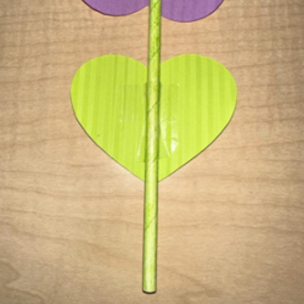 Heart shaped leaves and a straw stem.