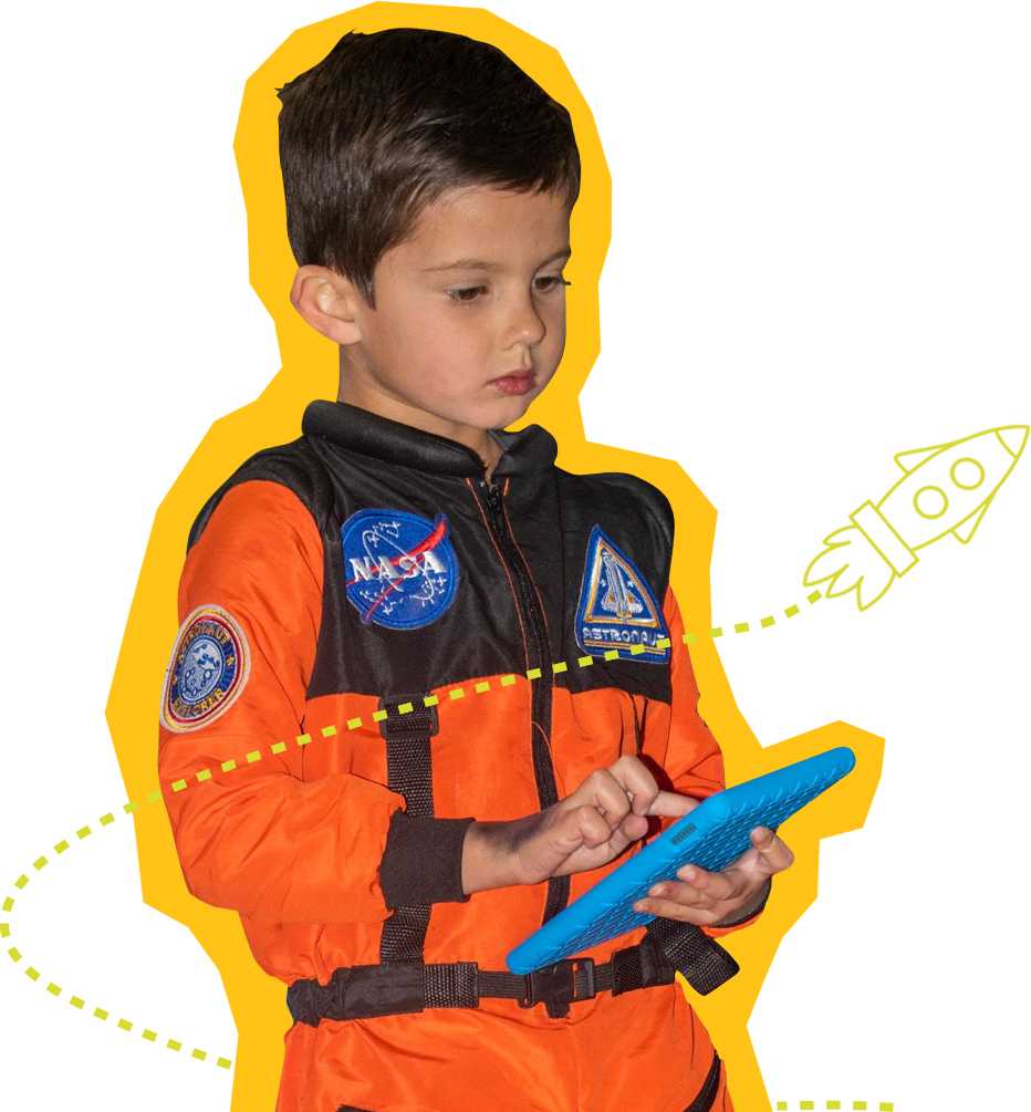 Child at SDCDM in NASA uniform