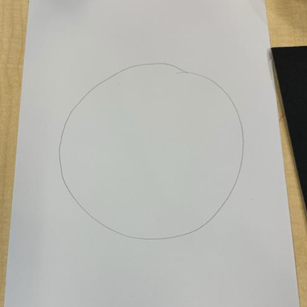 A white piece of paper with a drawn circle.