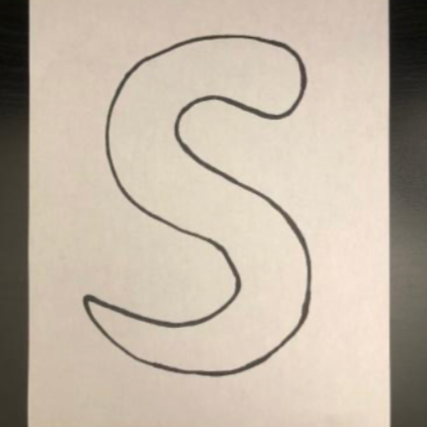 S shaped bubble letter.